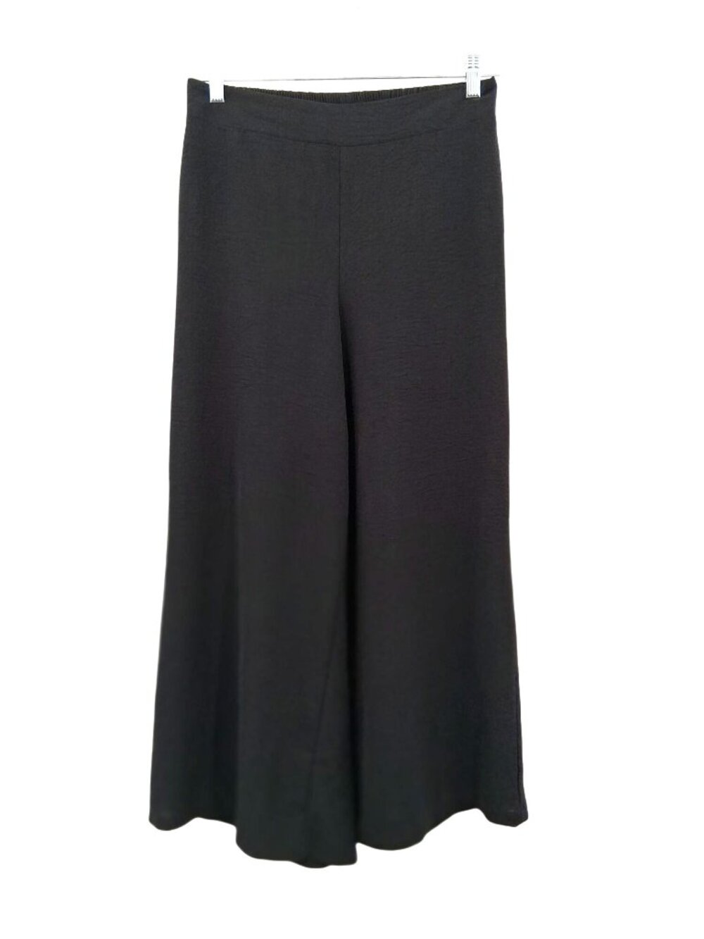Adrianna Papell Black Wide-Leg Crop Palazzo Pants Size Medium Elastic Waist
